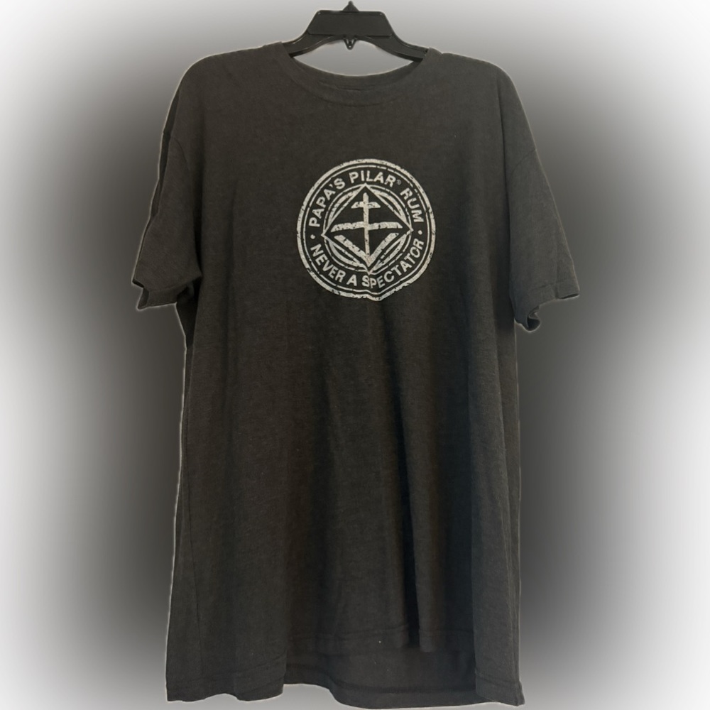 Papa’s Pilar, rum shirt from Key West- American Apparel Charcoal Graphic Tee- XL